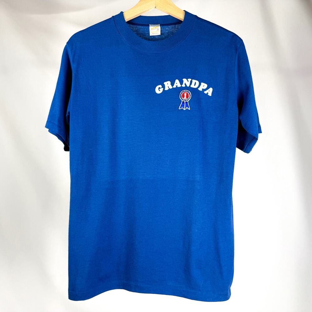 Vintage #1 Grandpa Single Stitch T-Shirt - Medium